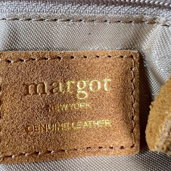Margot New York Kimmie Suede Backpack Camel Tan Adjustable Woven Straps main image 14